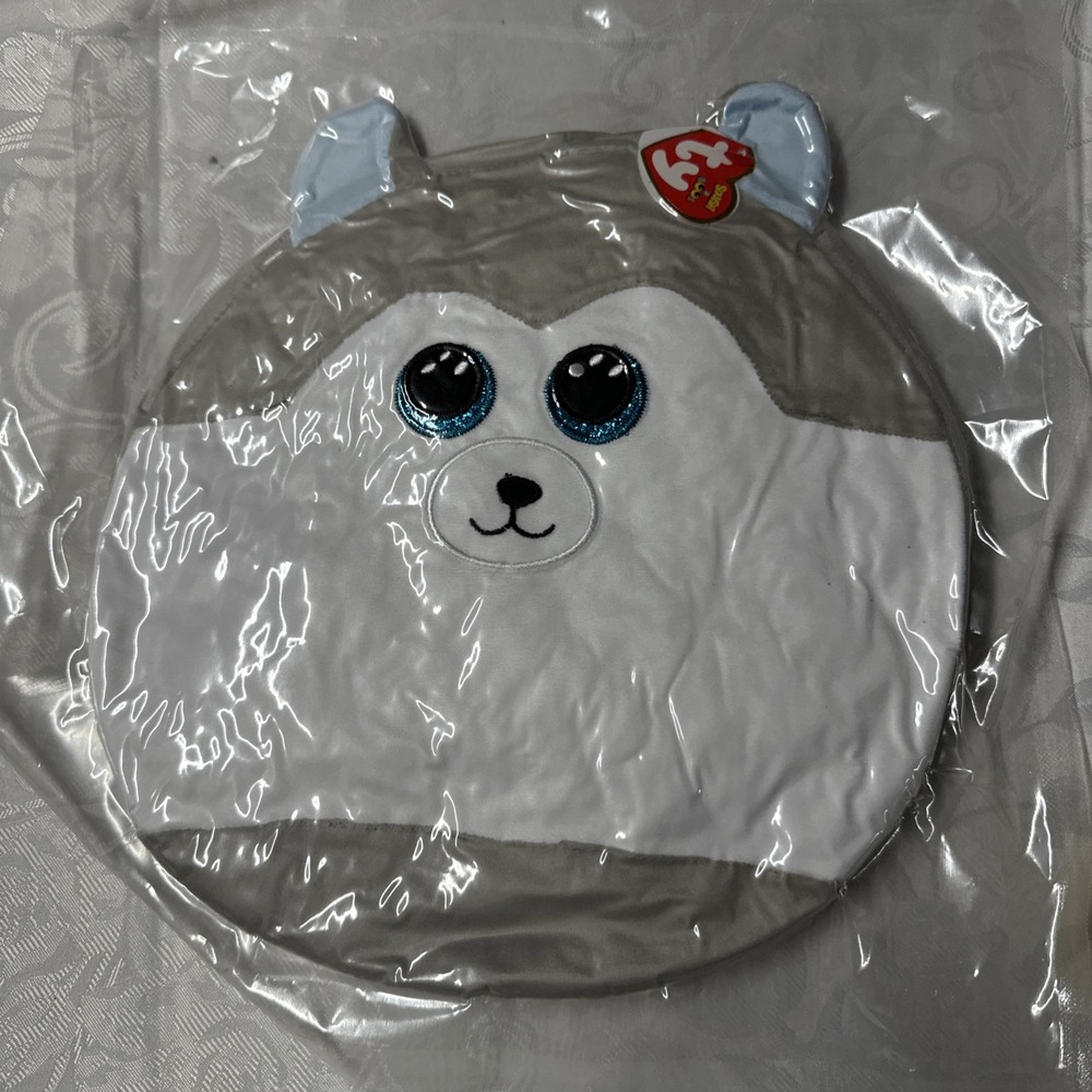 TY Squish a Boo Slush Husky Dog Plush stuffed animal toy Pillow LG 12"
